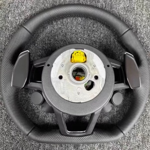 OFERTA ESPECIAL Volante Deportivo Mejorado de Cuero Negro Perforado con Base Plana para Audi S6 S7 <span class=keywords><strong>A4</strong></span> A5 A6 A7 Q3 Q5 A3 B8 B9 R8 - Product Image 4