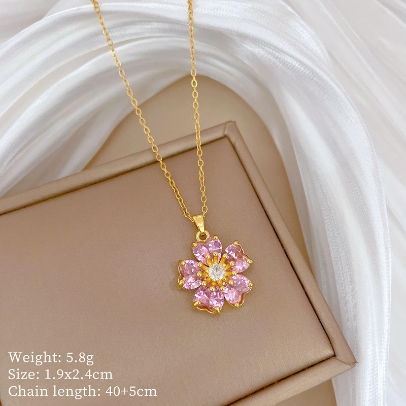 โซ่เหล็กไทเทเนียม + จี้ฝังไมโครทองแดง