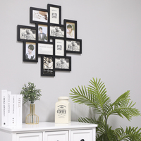 Bingkai foto kustom Set bingkai foto kayu rumah pertanian hitam untuk dinding (5 inci)