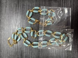 Venta al por mayor de acero inoxidable joyería de moda personalizada hecha a mano esmalte collar pulsera conjunto - Product Image 2