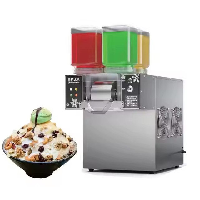 Commercial 220V Ice Snow Flake Maker Slushy Machine Ice Crusher Snowflake Ice Shaver Machine with 4 Flavors