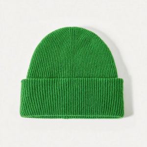 Wholesale in Stock Solid Color Plain Knitted Cashmere <b>Beanie</b> With Custom Logo 100% <b>Wool</b> Winter <b>Beanie</b> Hat - Product Image 6