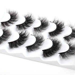 5 paires de faux cils en fourrure de vison 3D doux, fins, fournis, longs, épais, faits à la main avec un <span class=keywords><strong>tige</strong></span> en <span class=keywords><strong>coton</strong></span> noir réutilisable et un grand rouleau - Product Image 5
