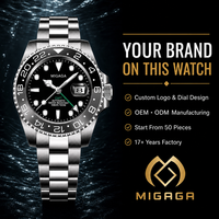 Montres mécaniques Relogio, montre à lunette en céramique noire et grise, montre automatique de marque haut de gamme avec verre saphir