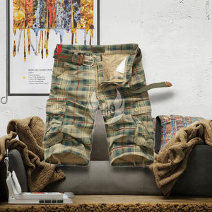 Pantalones cortos de hombre de punto, rectos, casuales, deportivos, con cinco bolsillos, de cintura media, lisos, antiarrugas, al por mayor - Product Image 3