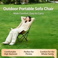 Chaise pliante d'extérieur, mobilier de jardin, portable, dossier haut, 4 positions réglables, cadre en acier carbone, tissu Oxford, camping