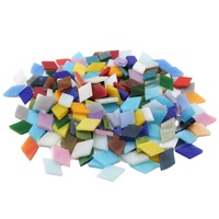 Mosaïques en verre multicolores en forme de losange pour bricolage et décoration intérieure