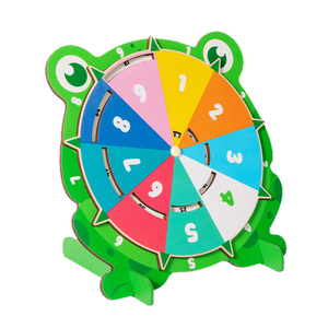 Tavola del Moltiplicazione in Legno Giocattolo Educativo Ruota Girevole a Forma di Rana Divertimento Matematico Precoce Età 5-7 Anni Regalo Unisex Giocattoli in PP - Product Image 1