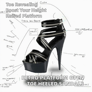 Sandales de créateur à talon compensé ultra-hautes et plateforme, style gothique rétro, à bout ouvert, antidérapantes, pour l'été, idéales pour la pole dance - Product Image 2
