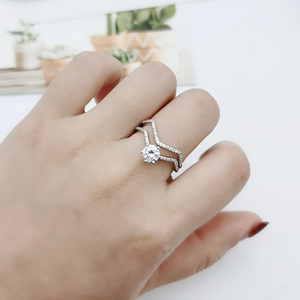 Fashion Promise <strong>Rings</strong> <strong>Set</strong> 925 <strong>Silver</strong> Wedding Engagement Bridal <strong>Set</strong> for Lovers - Product Image 6