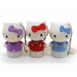 Groothandel Schattige Hello Kitty Usb Flash Drives 128Gb 8Gb 16Gb 32Gb 64Gb Pen Drive Pvc Usb Stick Cartoon Kitty U Schijf