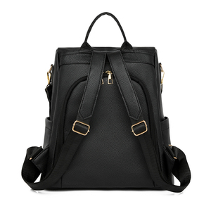 Grosir Pabrik ransel kulit PU kepadatan tinggi tahan air anti-maling ransel kapasitas besar untuk wanita tas mahasiswa - Product Image 4
