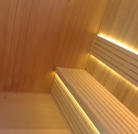 Cabine de sauna infrarouge lointain à énergie solaire de luxe moderne, finition anti-UV, utilisation facile, design léger, prêt à l'emploi, usage commercial