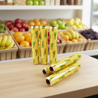Film alimentaire en PVC transparent brillant en gros, rouleau de film d'emballage avec logo personnalisé, longueur 300m, qualité alimentaire, film étirable anti-humidité