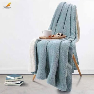 <span class=keywords><strong>Manta</strong></span> de lana gruesa de franela con relieve, 100% poliéster, sólida y suave, con sherpa, venta al por mayor - Product Image 4