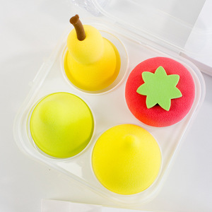 Esponja de Belleza Facial con <span class=keywords><strong>Forma</strong></span> de Fruta (Durazno, Aguacate, Mango, Limón) de Poliuretano Hidrófilo, Doble Uso, Húmeda y Seca, Aplicador de Polvo - Product Image 4