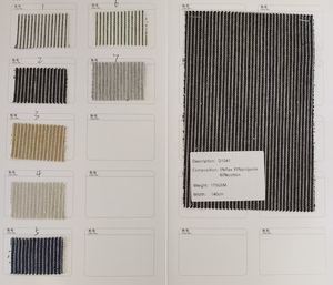 Nouveau <span class=keywords><strong>tissu</strong></span> <span class=keywords><strong>en</strong></span> <span class=keywords><strong>lin</strong></span> coton polyester mélangé 5% <span class=keywords><strong>lin</strong></span> 60% coton 35% polyester rayé <span class=keywords><strong>tissu</strong></span> à la mode - Product Image 2