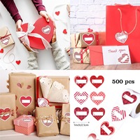 500 étiquettes en forme de cœur, autocollant pour emballage en papier de saint-valentin, sac de bonbons dragées, boîte cadeau, sac d'emballage de mariage