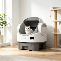 Bac à litière autonettoyant amélioré, toilette automatique pour chat avec contrôle par application pour plusieurs chats, anti-pincement et inodore