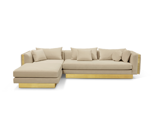 Sofá Seccional Modular de Lujo para Sala de Estar, Muebles de Alta Gama, Asientos Tapizados Personalizados, Detalles en Latón Pulido, para Villa, Hotel, Salón - Product Image 2