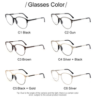 Monturas de Gafas Ópticas de Moda al por Mayor, Monturas de Gafas Ópticas Retro de Metal para Hombre, Montura de Gafas Redondas