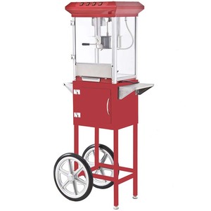 Machine à popcorn commerciale avec chariot, 8 oz, rouge rétro, électrique, <span class=keywords><strong>pour</strong></span> cinéma, fêtes et événements - Product Image 1