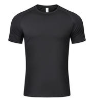 Camiseta deportiva de ajuste seco catiónico con logotipo OEM para hombres y mujeres, ropa de gimnasio de secado rápido para entrenamiento de Yoga, patrón liso sólido de gran tamaño