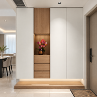 Meuble à chaussures moderne encastré avec niche de rangement flottante pour l'aménagement des entrées résidentielles haut de gamme