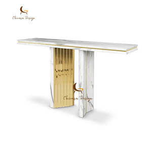 Customized Luxury <b>Console</b> <b>Table</b> Designer Solid Wood <b>Gold</b> Foil Hallway Wall Decor Entryway Custom Furniture - Product Image 2