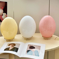 Neue Moderne Minimalistische Eiförmige Dreifarbige Dimmbare Augenfreundliche Glas-Streifenlampe Leichtgewichtige Niederspannungs-Dekorative Tischleuchte