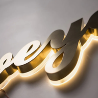 Signalétique LED personnalisée pour les magasins de tabac et d'alcool en plein air. Enseignes LED en acrylique et acier inoxydable rétroéclairées 3D. Enseigne de lettres alphabétiques rétroéclairées