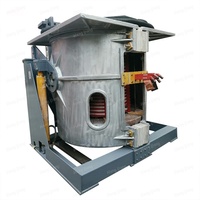 Horno de Fusión por Inducción de Media Frecuencia de 50 kg, 100 kg, 1 T para Metales No Ferrosos, Aluminio, Cobre, Precio Económico