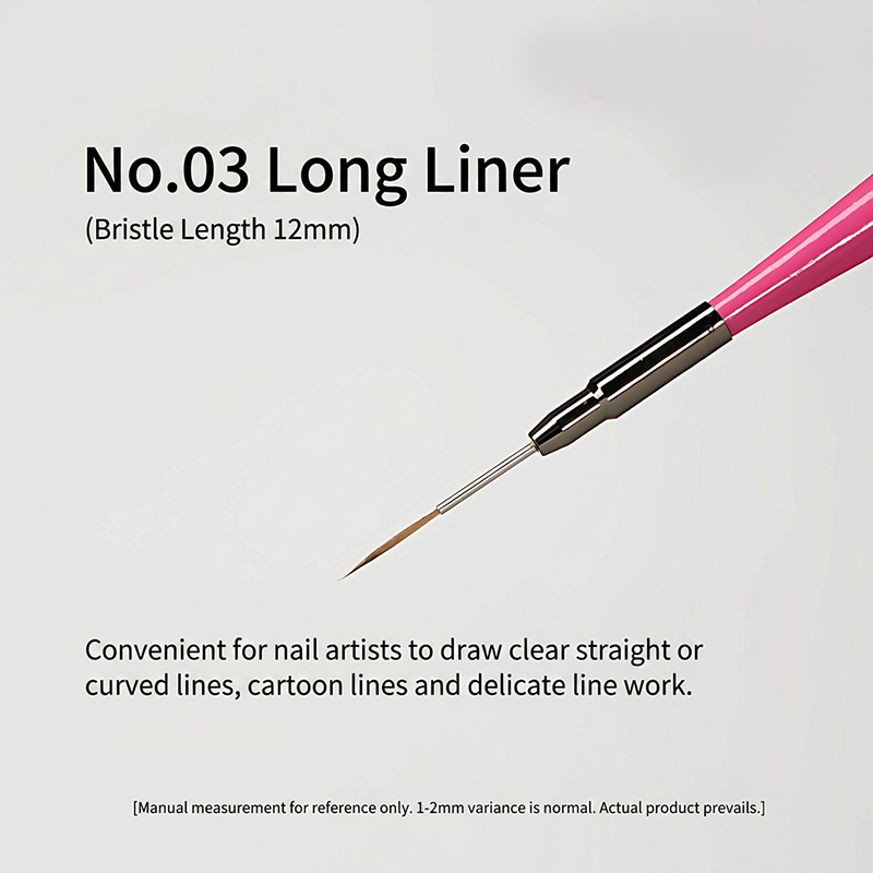 Pinceau à ongles long et fin rose vif