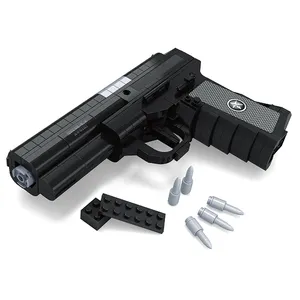 높은 시뮬레이션 QSZ92 권총 장난감 군사 빌딩 블록 권총 인공 반자동 권총 장난감 세트 327pcs 총 벽돌 장난감