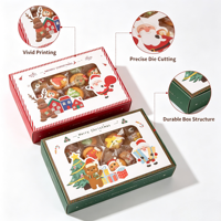 Boîte d'emballage cadeau de Noël vide pour biscuits, bonbons, flocons de neige, nougats, biscuits, boîte à dragées pour mariage et fête
