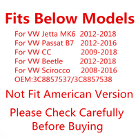 1 paire de coques de rétroviseurs latéraux pour VW Jetta Mk6 Passat B7 CC Beetle Scirocco, accessoires automobiles