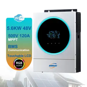 Lux güç 5000 w 5kva 5.6kw kapalı ızgara 48V 5000 watt dc ac hibrid güneş inverteri 5kw