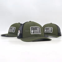 Casquette de baseball Richardson 112 Trucker en camouflage avec patch en cuir brodé personnalisé
