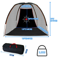 Red de golf de alta resistencia de 12x7 pies con panel de objetivo Bullseye, tapete de suelo integrado, bolsa de transporte portátil, para interior y exterior, venta al por mayor OEM