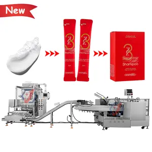 High speed body wash hair conditioner liquid multi-lane stick sachets shampoo automatic box packing machine