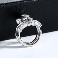 Ensemble de bagues en moissanite de 3 carats en forme de poire, design spécial en forme de V, argent sterling 925, empilable, luxe et unique, ensemble de mariage pour femmes