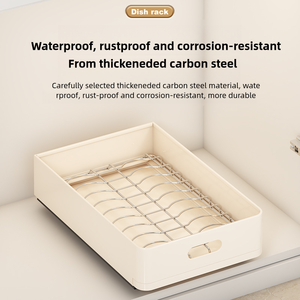 Estante Multifuncional Impermeable para Platos y Tazones de Cocina, Estante de Almacenamiento para Vajilla con Cajón Interior y Escurridor de Platos - Product Image 4