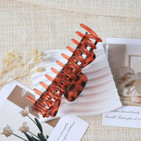 Grande pince à cheveux en plastique motif écaille de tortue, fixation forte pour chignon, accessoire capillaire