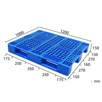 Palette en plastique grillagée renforcée pour entrepôt, palette en plastique robuste empilable pour stockage en rack et expédition de marchandises