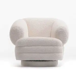 Contemporary modern leisure petal chair salon reception fabric waiting area room lambswool sofa chair