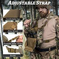 Sac de rangement pour jumelles avec housse de pluie, design innovant, nylon 500D camouflage, harnais pour jumelles, sac de taille pour l'extérieur