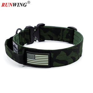 Collar de perro de nailon acolchado suave sólido táctico con mango de hebilla de 1,5 pulgadas ecológico personalizado entrenamiento caminar - Product Image 3