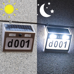 Numéro de <span class=keywords><strong>maison</strong></span> Lumière solaire LED extérieure Détecteur de mouvement Plaque d'immatriculation de porte Adresse de <span class=keywords><strong>la</strong></span> <span class=keywords><strong>maison</strong></span> Panneaux de numéro de <span class=keywords><strong>maison</strong></span> solaires modernes - Product Image 3