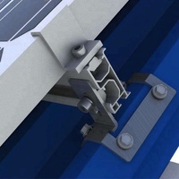 Kit de fixation en aluminium pour panneaux solaires photovoltaïques, rail mini trapézoïdal en métal, montage direct usine
