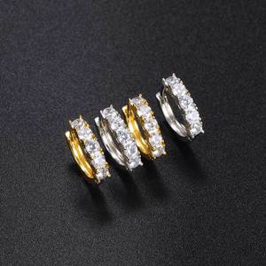 Pendientes de lujo personalizados para mamá con circonitas cúbicas amarillas y logotipo personalizado, aretes de oro con circonitas. - Product Image 5